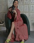 Red - Wool Robe Kaftan