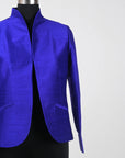 Blue- Sapphire blue Silk - Swing Coat Jacket