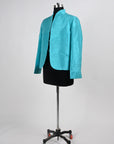 Blue - Electric Blue Silk - Swing Coat Jacket