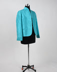 Blue - Electric Blue Silk - Swing Coat Jacket