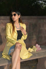 Yellow - Lemon Yellow Silk - Taylor Coat Jacket