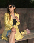 Yellow - Lemon Yellow Silk - Taylor Coat Jacket