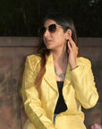 Yellow - Lemon Yellow Silk - Taylor Coat Jacket