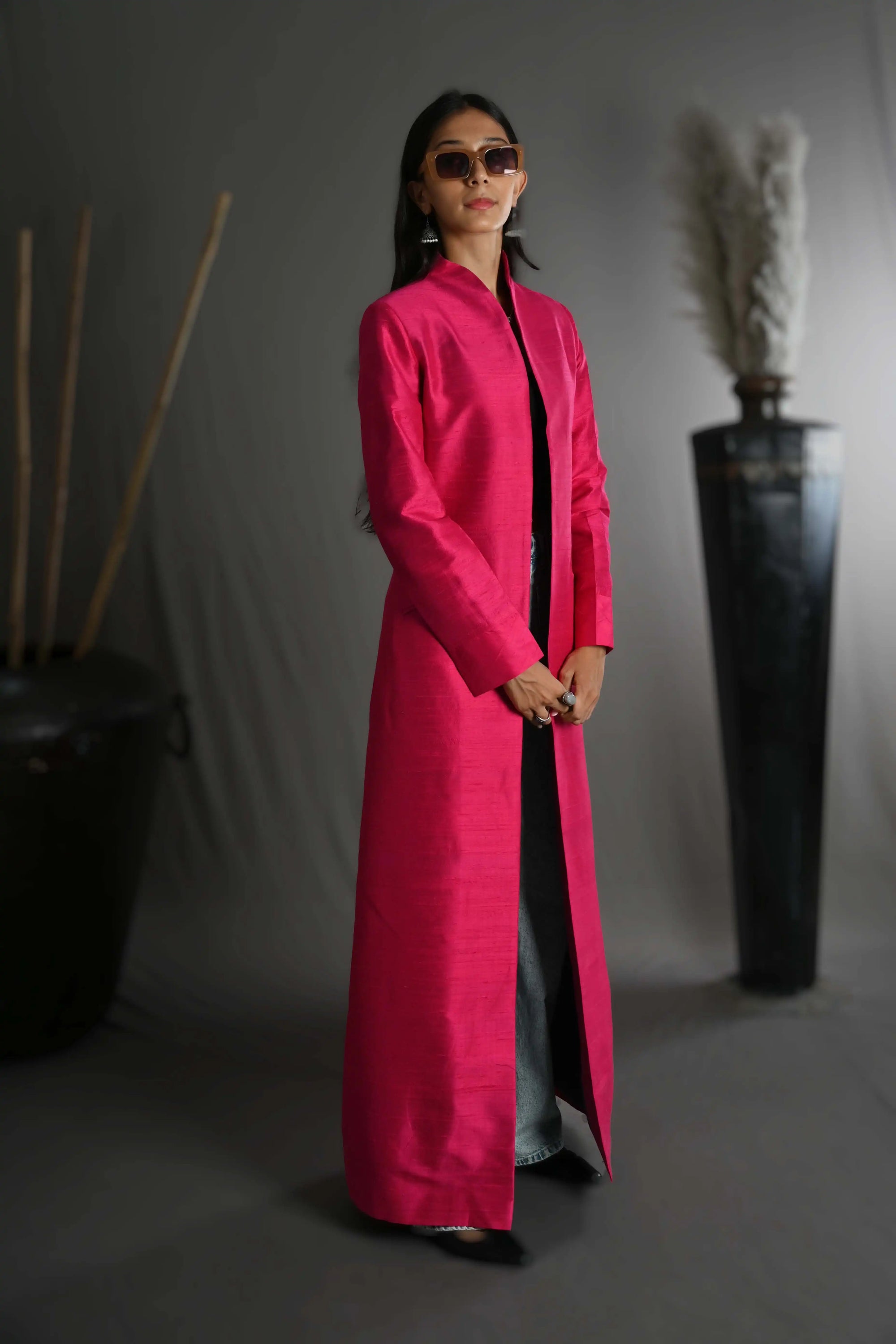 Rose Gold - Pink City Silk - Swing Coat Jacket