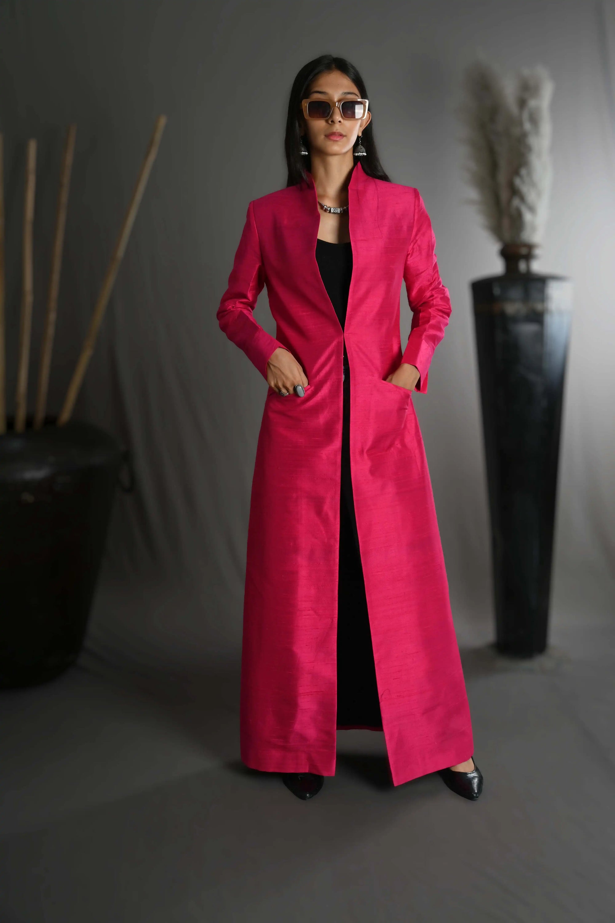 Rose Gold - Pink City Silk - Swing Coat Jacket