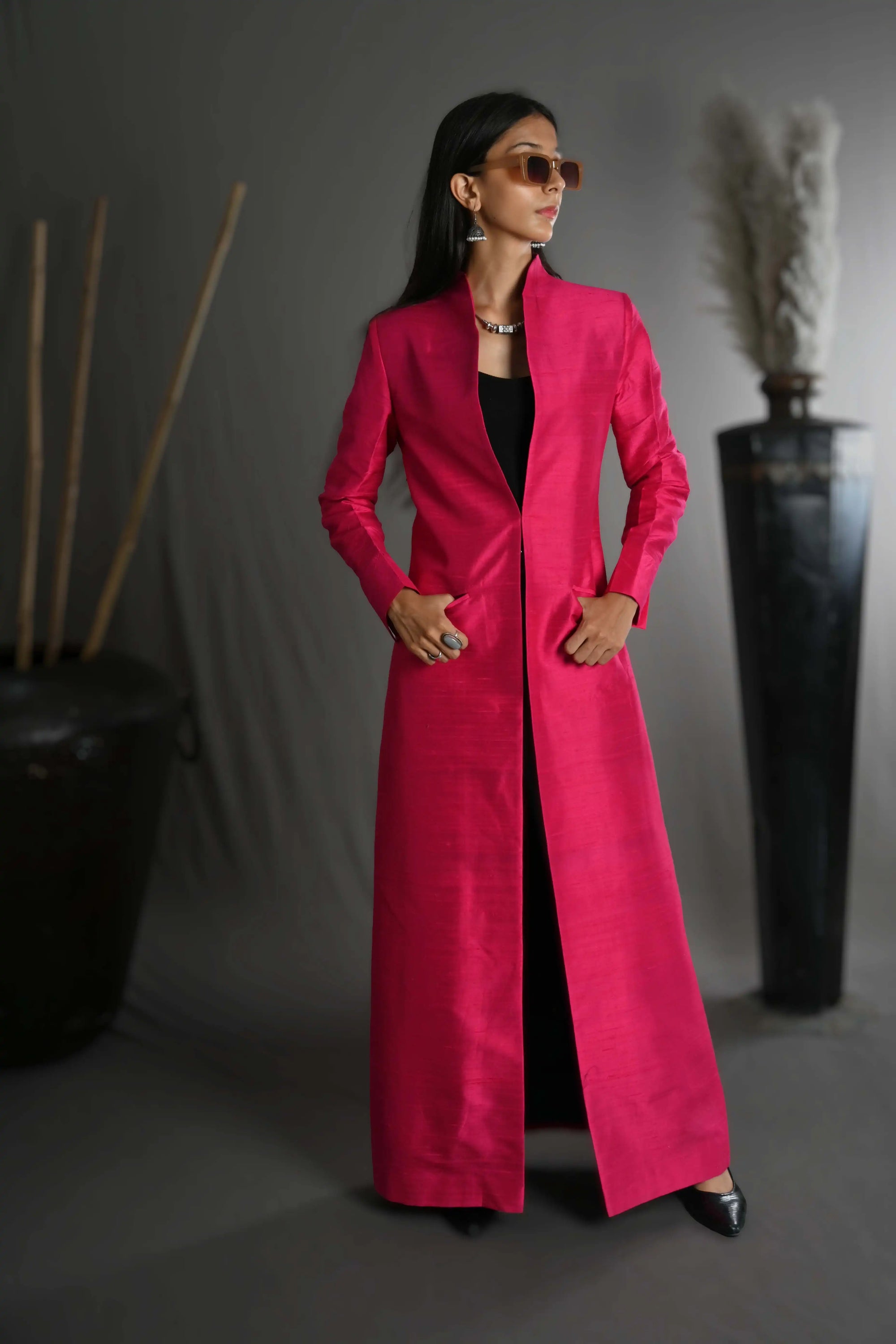 Rose Gold - Pink City Silk - Swing Coat Jacket