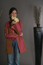 Red-Pink Red Silk - Jodhpur Coat Jacket