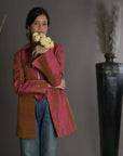 Red-Pink Red Silk - Jodhpur Coat Jacket