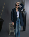 Navy - Royal Blue Silk - Taylor Coat Jacket