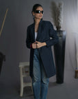 Navy - Royal Blue Silk - Taylor Coat Jacket