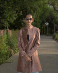 Brown - Sand Gold Silk - Jodhpur Coat Jacket