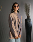 Brown - Sand Gold Silk - Jodhpur Coat Jacket