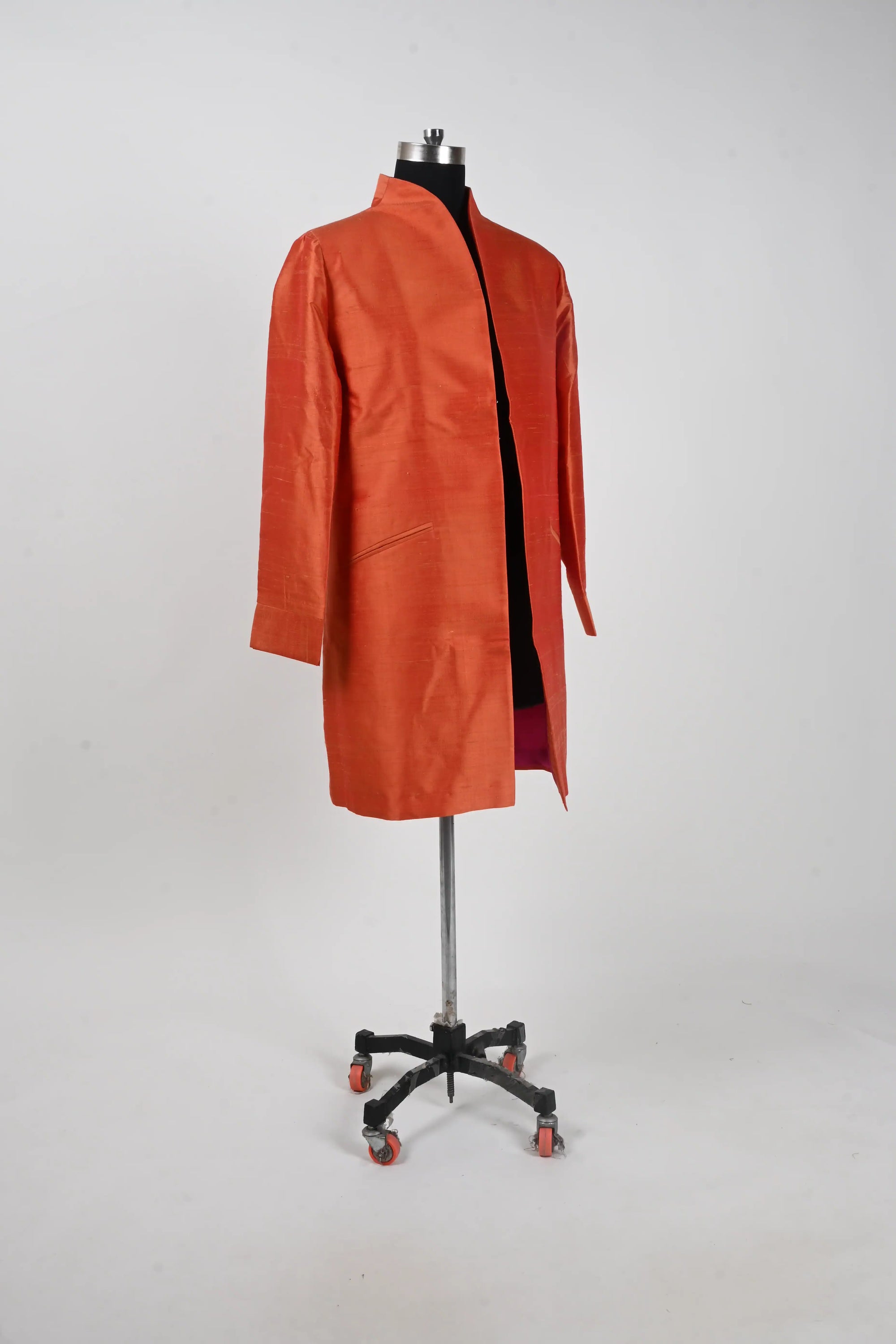 Orange - Sun city Orange Silk - Swing Coat Jacket