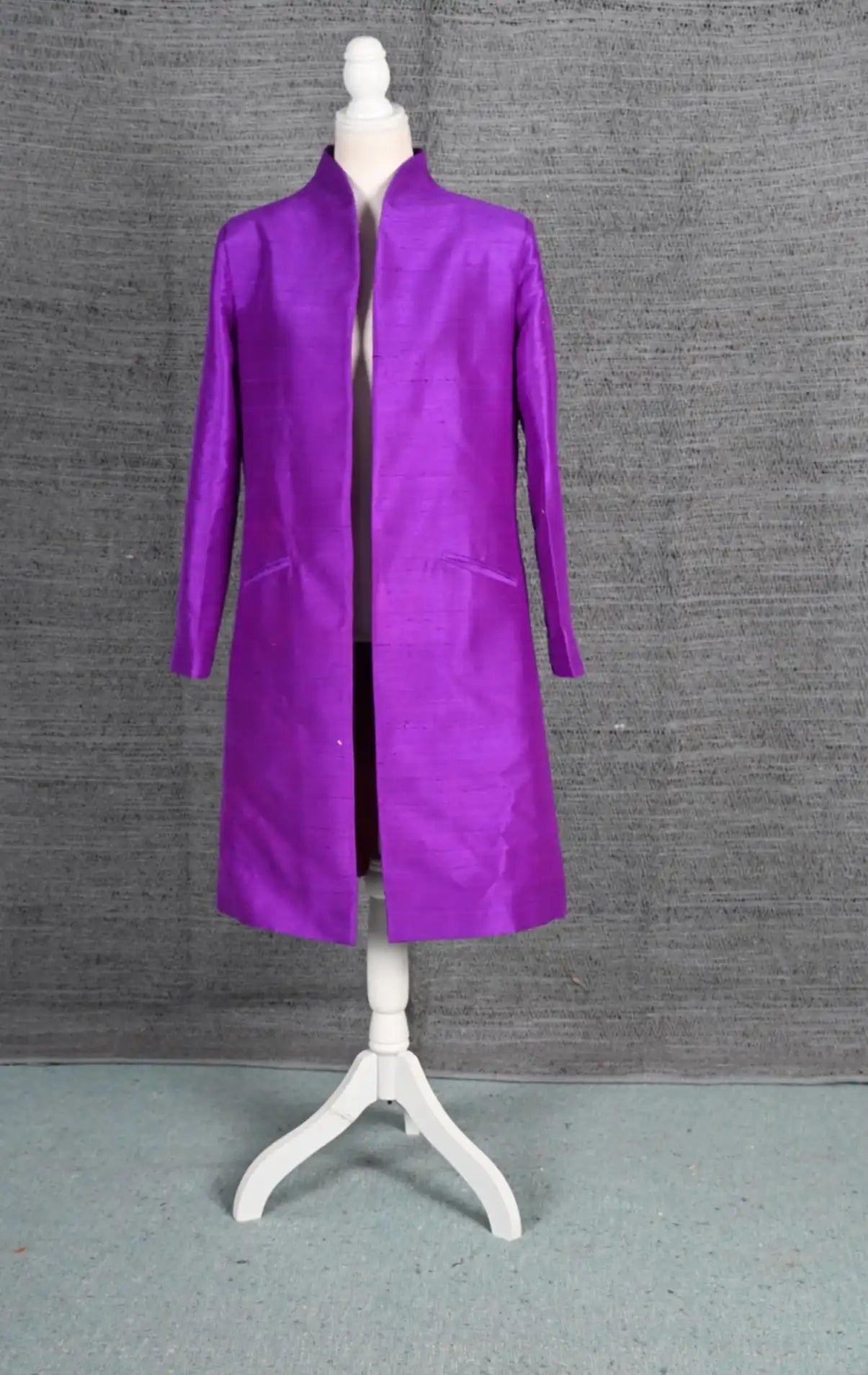 Purple - Violet Haveli Silk - Swing Coat Jacket