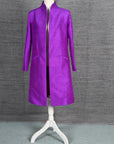 Purple - Violet Haveli Silk - Swing Coat Jacket