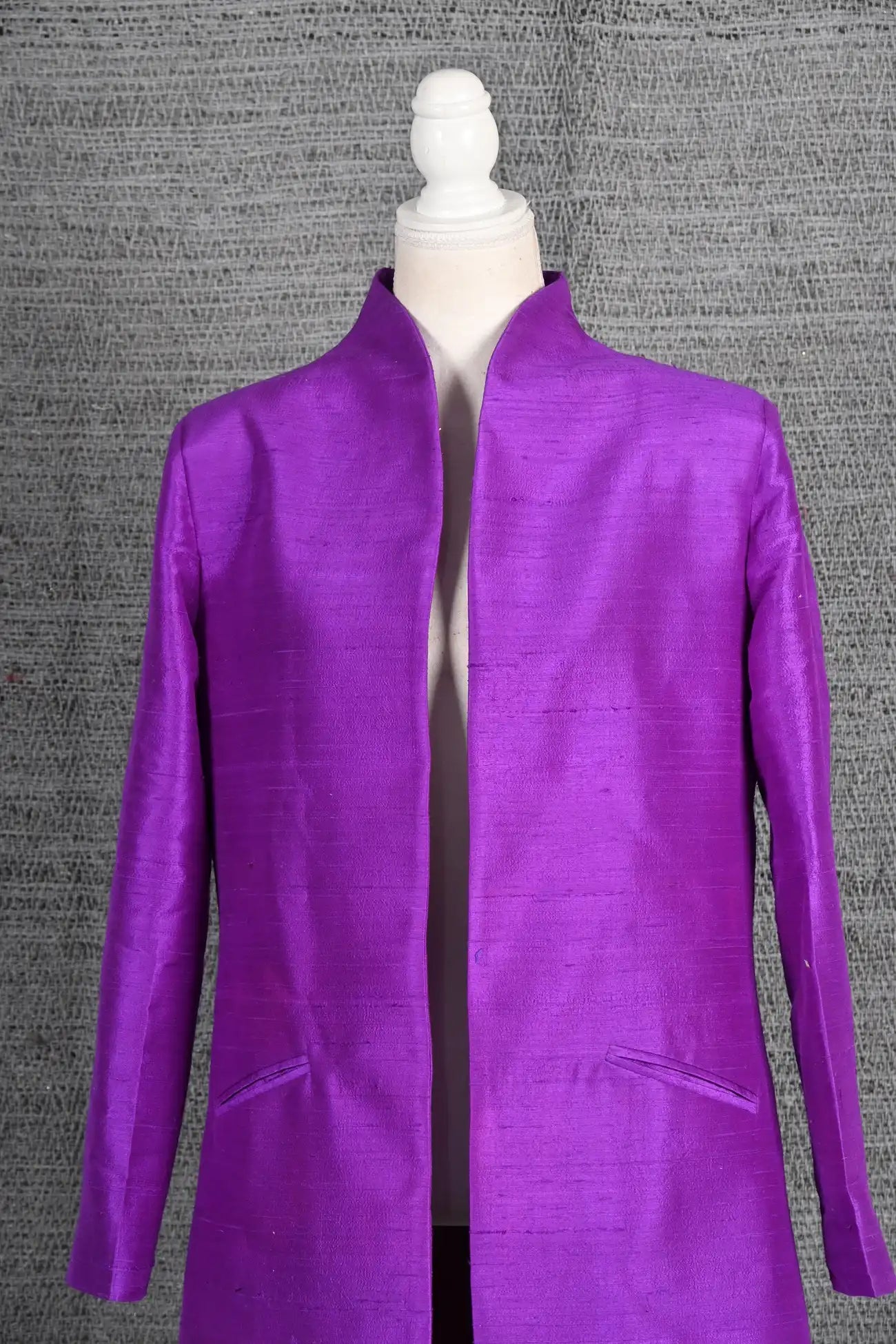 Purple - Violet Haveli Silk - Swing Coat Jacket