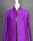 Purple - Violet Haveli Silk - Swing Coat Jacket