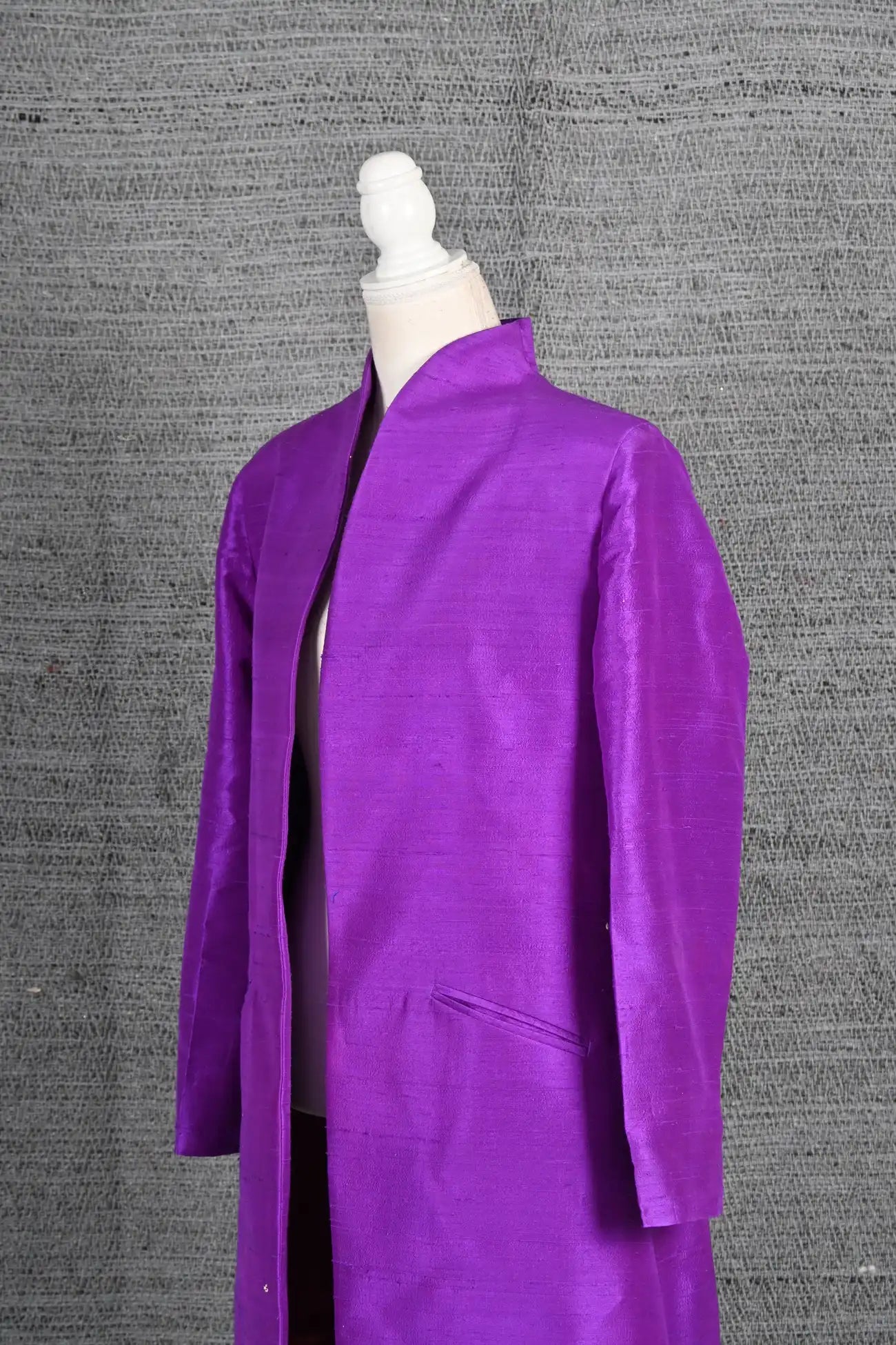 Purple - Violet Haveli Silk - Swing Coat Jacket