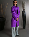 Purple - Violet Haveli Silk - Swing Coat Jacket