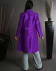 Purple - Violet Haveli Silk - Swing Coat Jacket