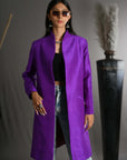 Purple - Violet Haveli Silk - Swing Coat Jacket