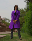 Purple - Violet Haveli Silk - Swing Coat Jacket