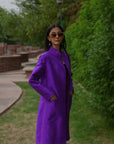 Purple - Violet Haveli Silk - Swing Coat Jacket