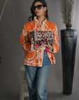 Orange White - Suzani Quilt Jacket