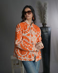 Orange White - Suzani Quilt Jacket