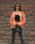 Orange White - Suzani Quilt Jacket