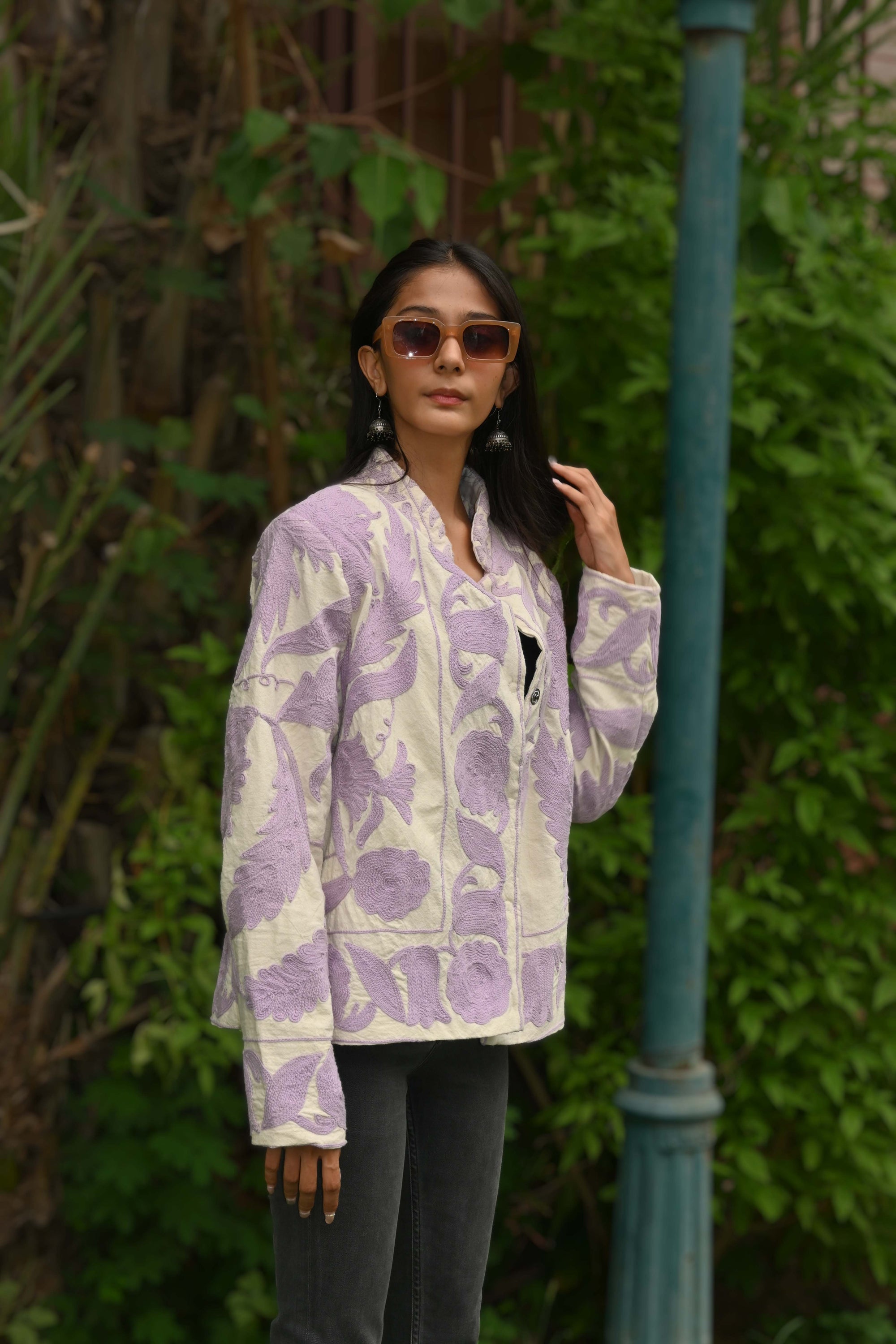 White Purple- Suzani Quilt Jacket