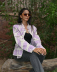 White Purple- Suzani Quilt Jacket