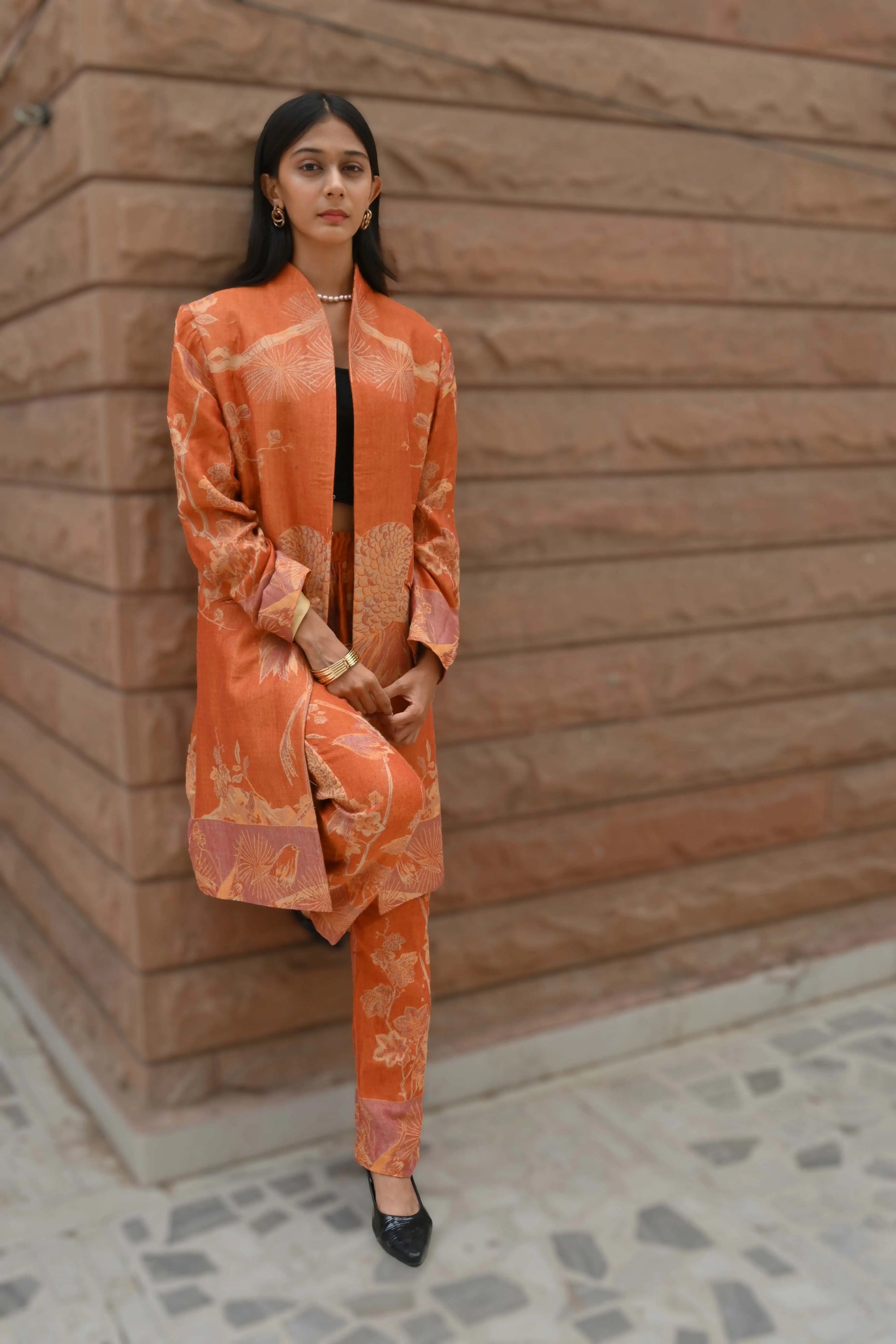 Orange Light - Swing Coat Suit Set