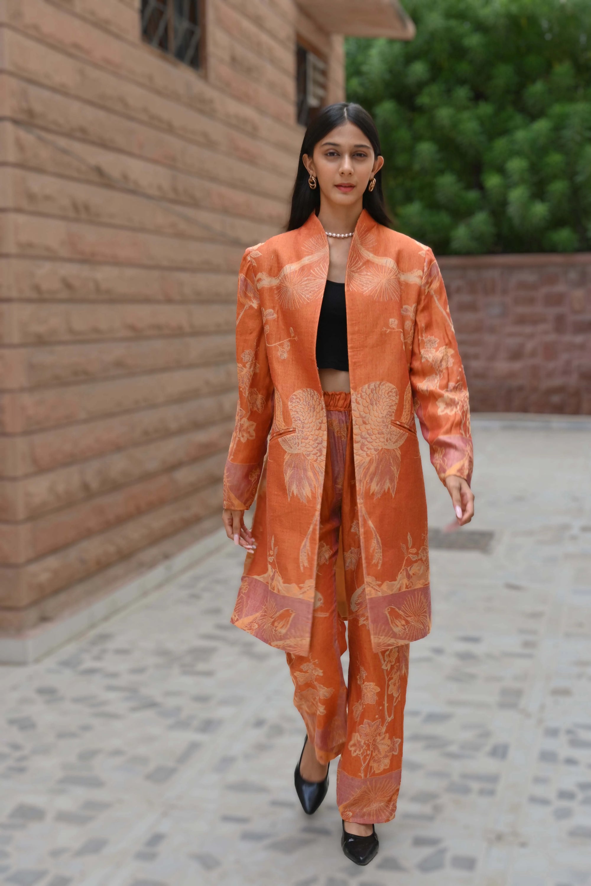 Orange Light- Swing Coat Jacket