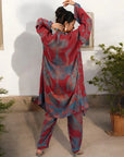 Red Blue - Robe Kaftan