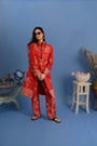 Red and White - Jodhpur Suit Set