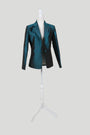 Green-Bottle Green Silk - Blazer Coat Jacket