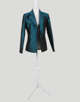 Green-Bottle Green Silk - Blazer Coat Jacket