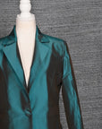 Green-Bottle Green Silk - Blazer Coat Jacket