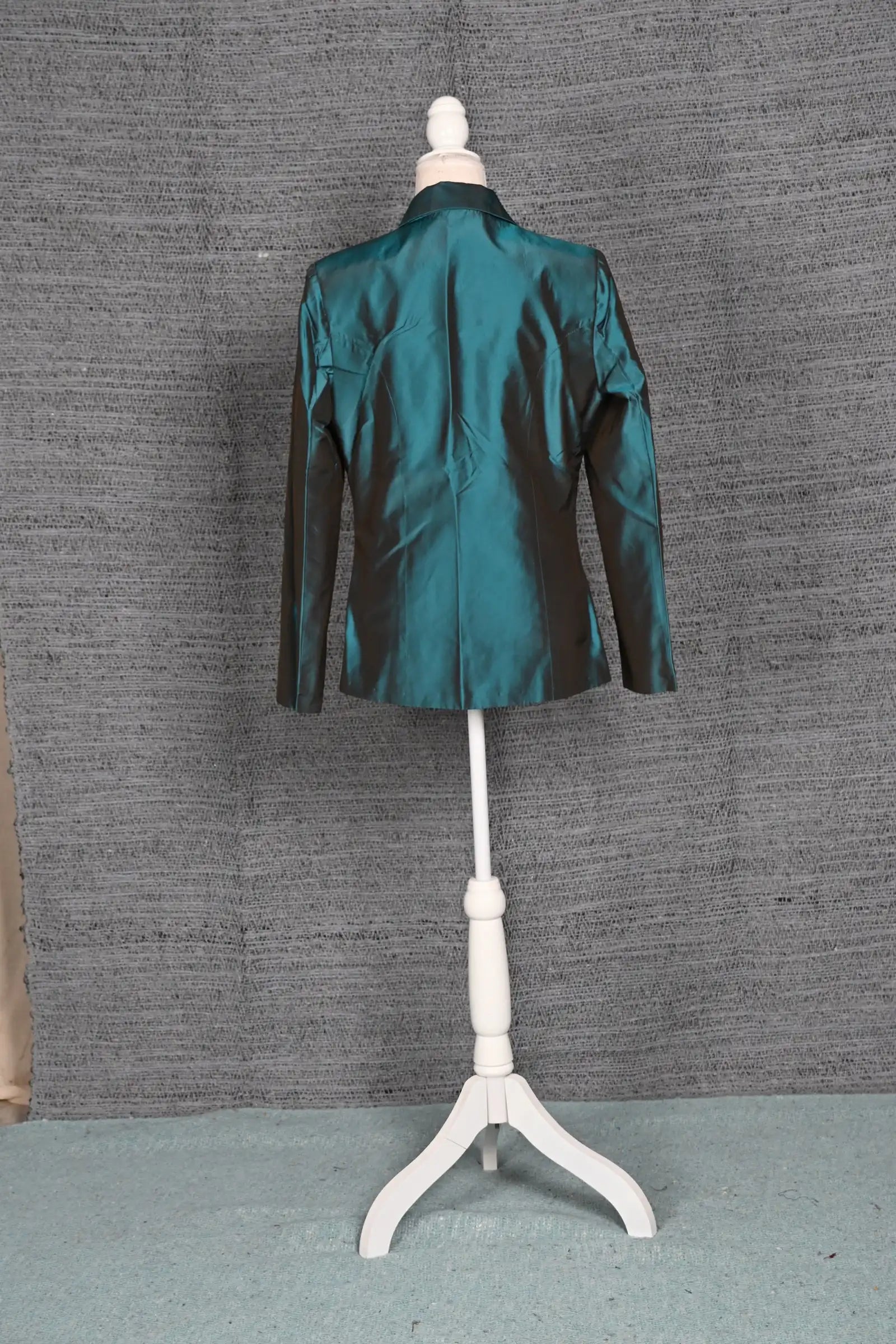 Green-Bottle Green Silk - Blazer Coat Jacket