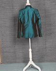 Green-Bottle Green Silk - Blazer Coat Jacket