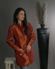 Bronze -Burnt Orange Silk - Jodhpur Coat Jacket