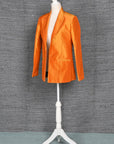 Orange-Orange Sun Silk- Blazer Coat Jacket