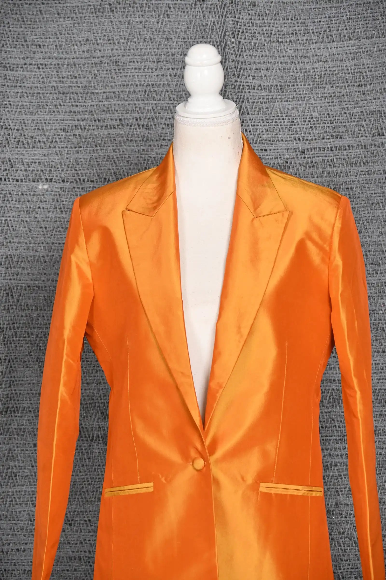 Orange-Orange Sun Silk- Blazer Coat Jacket