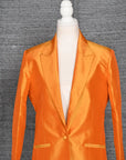 Orange-Orange Sun Silk- Blazer Coat Jacket