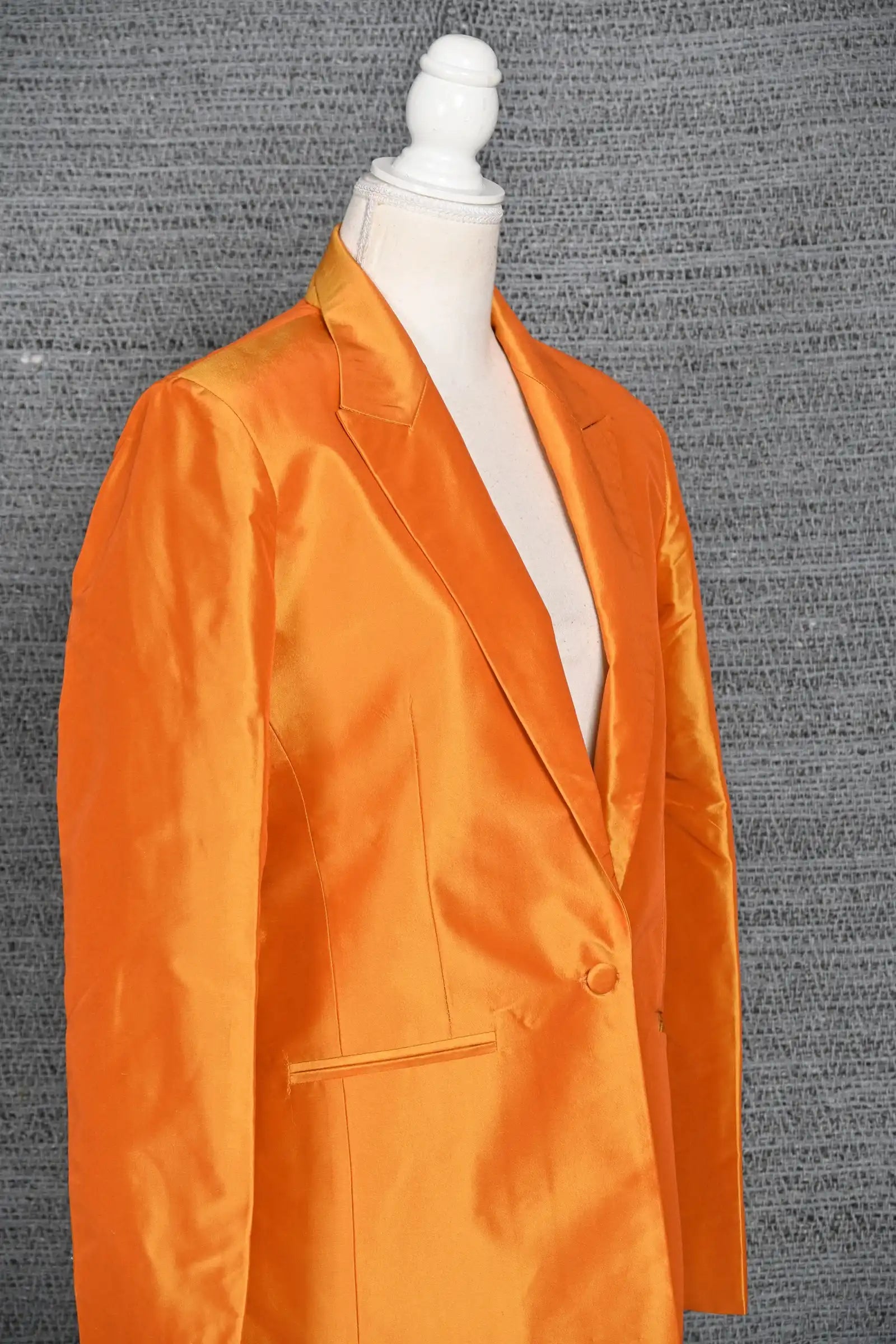 Orange-Orange Sun Silk- Blazer Coat Jacket