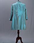 Blue-Paradise Blue Silk - Swing Coat Jacket