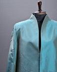 Blue-Paradise Blue Silk - Swing Coat Jacket