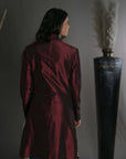 Red-Rustic Red Silk - Taylor Coat Jacket