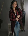 Red-Rustic Red Silk - Taylor Coat Jacket